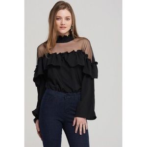 Black sheer blouse - size small - NWT